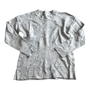 Hem & Thread Oatmeal Beige Side Snap Sweater S